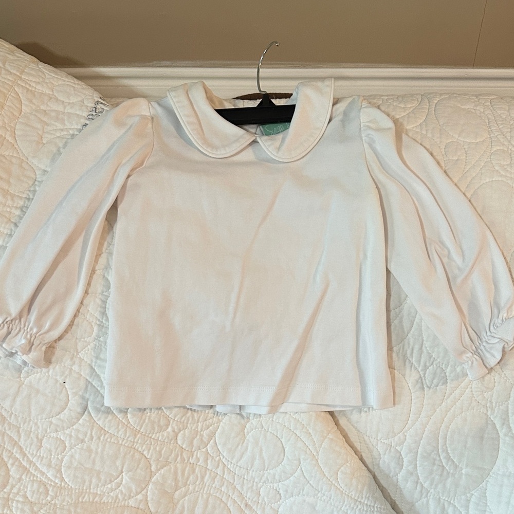 Charming White Kids Blouse with Peter Pan Collar